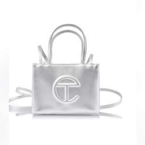 NWT Telfar silver small shopping bag